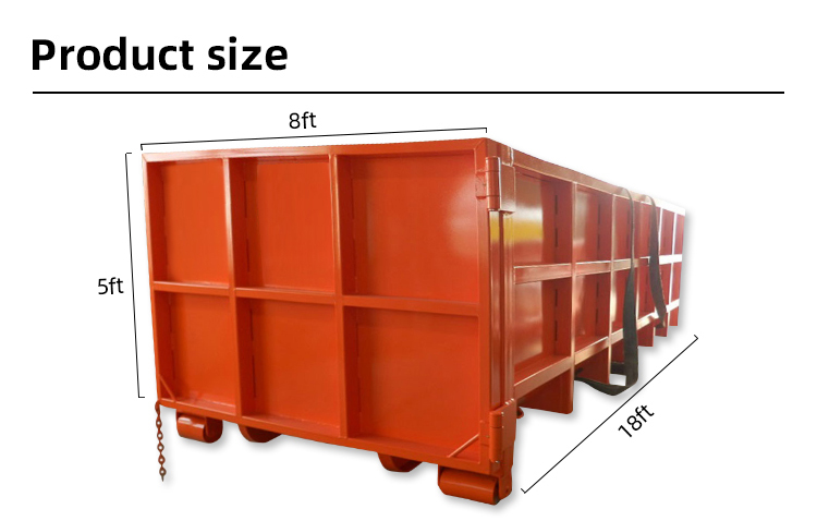 Waste Sorting And Recycling Hook Lift Bin Customized Garbage Bin Container