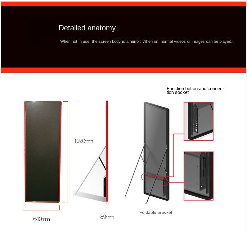 Moveable Indoor LED Digital Poster High Brightness LED Advertising Display Screen