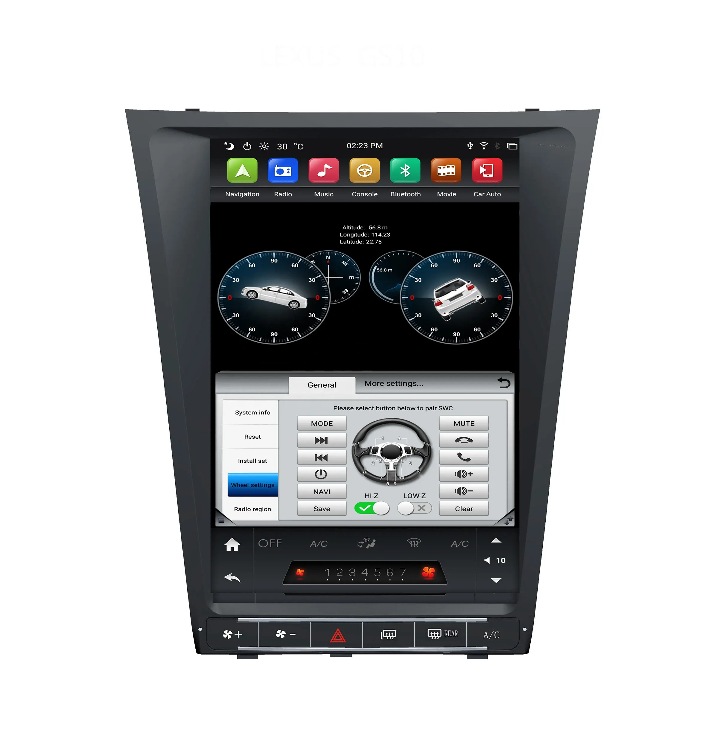 12.1in Car GPS Navigation For Lexus GS 2004-2011 Stereo Radio Android 13