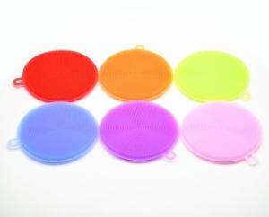 Quality Kitchen Best Fancy Reusable High Quality Silicone Brush Cleaning Pad Circle Dishwashing Brush Cleaning Tool wholesale