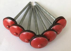 Quality Twisted Shank Home Appliances Parts Umbrella Roofing Nails With Red Head And Plastic Washer wholesale