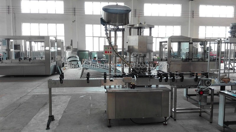glass bottle aluminium cap sealing machine, small bottling plant, filling line liquid machine