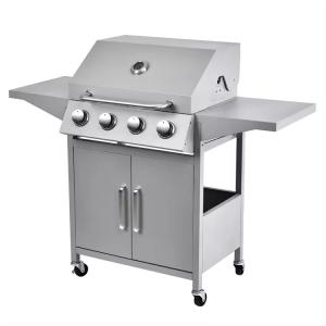 Quality Outdoor Commercial Stainless Steel Gas BBQ Grill with Side Table Custom Logo Acceptable wholesale