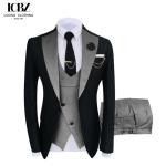 Direct Sale Custom Fabric Men's Large-Size 3 Piece Suit Dress Source Double