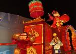 Real Size Character Fabric Chinese Lanterns For Outdoor Park In Red Color