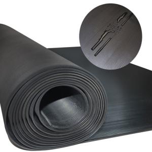 Quality 4mm Thick Corrugated Fine Rib Rubber Runner Mats Waterproof For Hallways wholesale