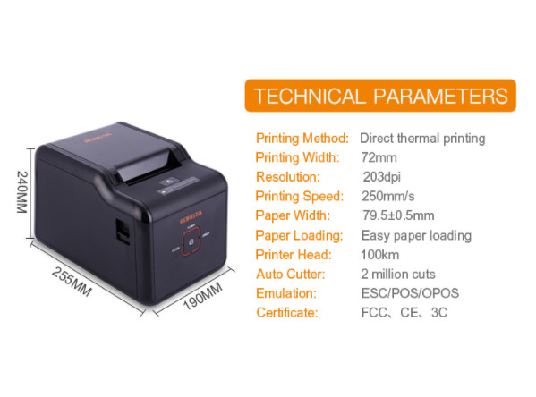 Auto Cutter High Speed Line Printer With Ethernet Port 250mm/s
