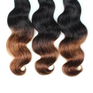 Quality Body Wave virgin peruvian human hair weft color ombre color 1B/30 wholesale