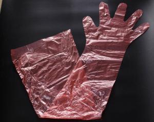 Quality Customized Disposable Plastic Gloves , Veterinary Gloves Long LDPE Material wholesale