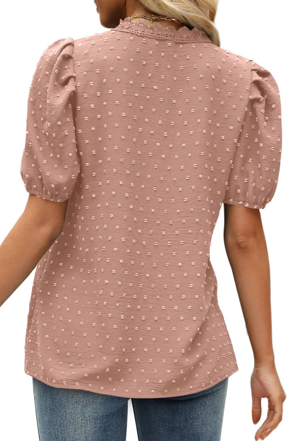 Female Tops and T-Shirt Custom Cotton Lace Shirt Short Sleeve Compression Embroidered Shirt