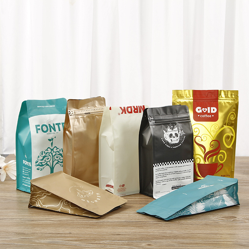 0-10 Colors Printing Coffee Stand Up Pouch With Window OEM Logo