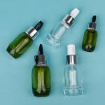 Skin Care Serum Cream Bottles 15ml 30ml 50ml Clear Green Glass Designs with