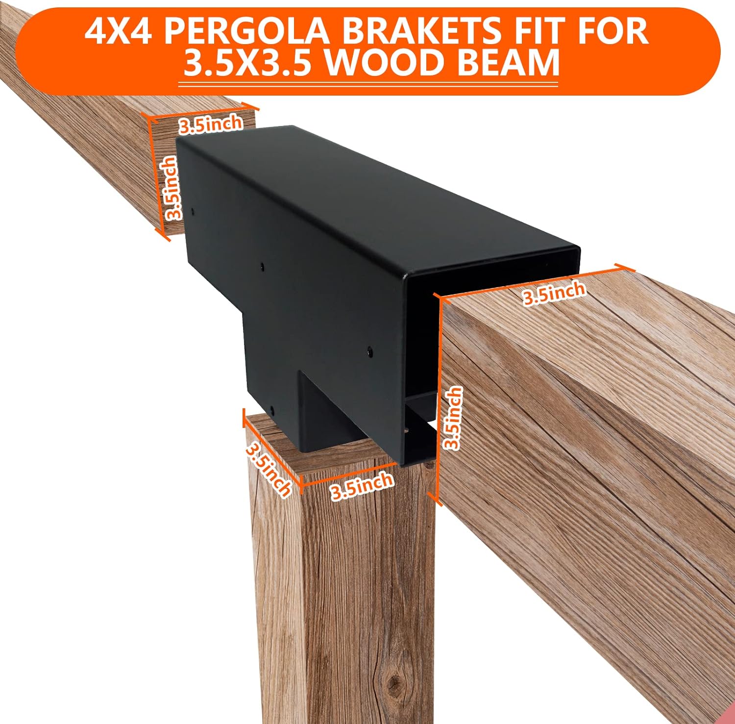 Customizable DIY Pergola Wood Stand Kit with 3-Way T-Angle Corner Brackets and Screws