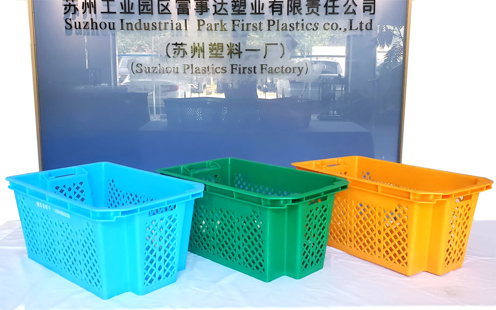 Plastic Apple Fruit Box Stack Nest Transport Crate for Heavy Duty Warehouse Solutions