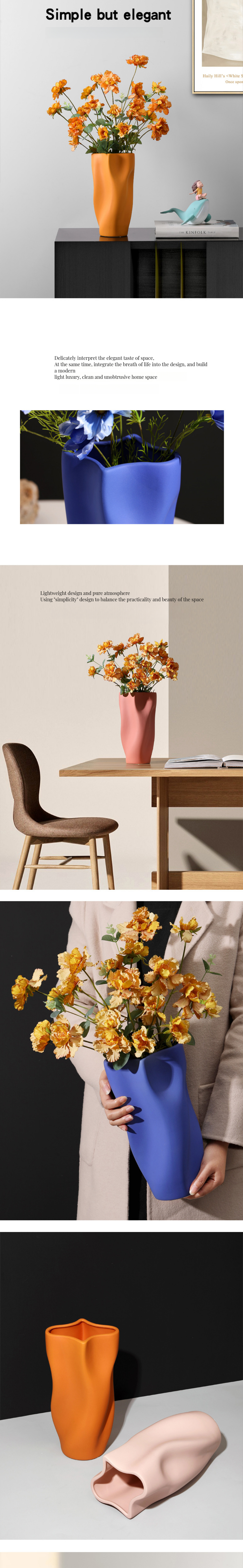 Create a Chic and Modern Atmosphere with This Unique Paper Basket Shaped Ceramic Vase