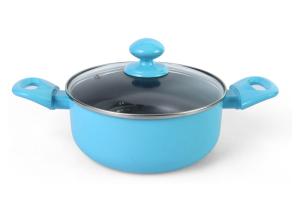 Quality 20cm 6pcs Black White Dots Ceramic Coated Saucepan wholesale