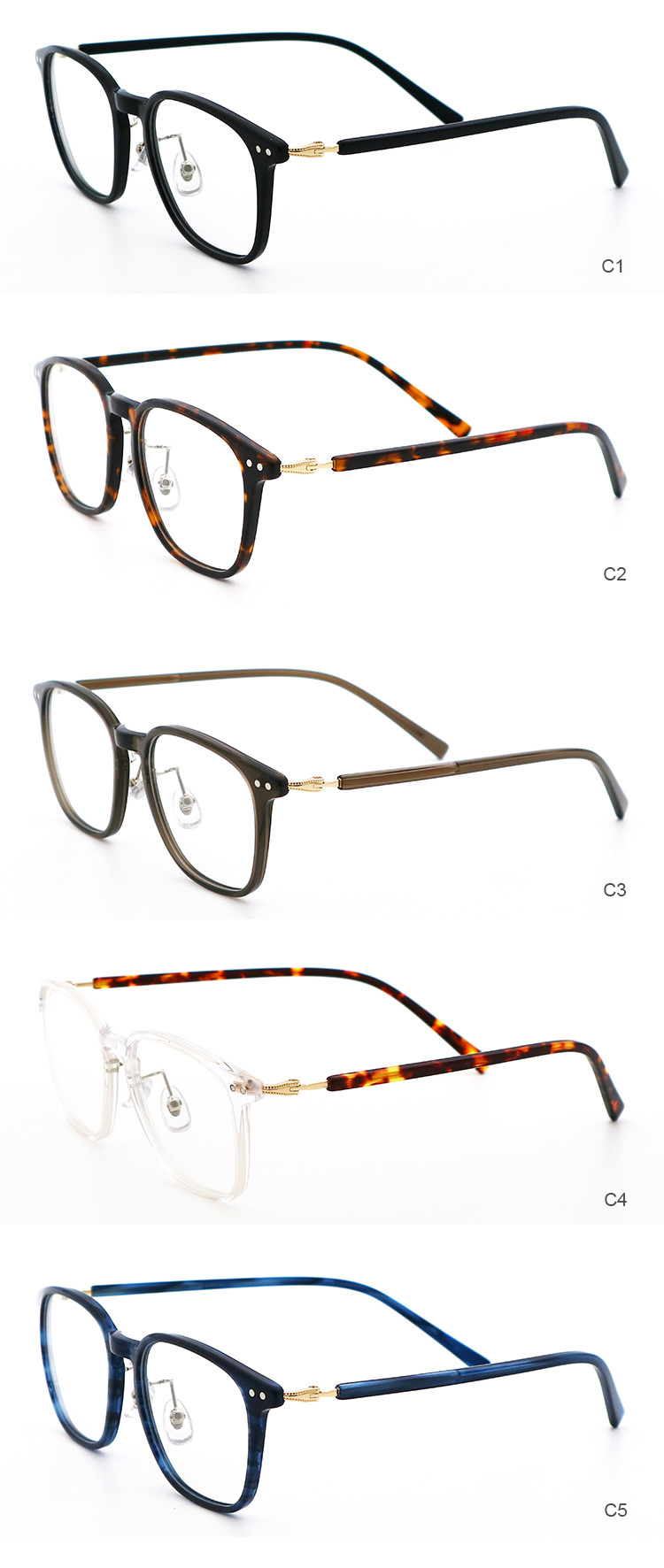 Women Men Vintage Acetate Optical Glasses MR 98A07