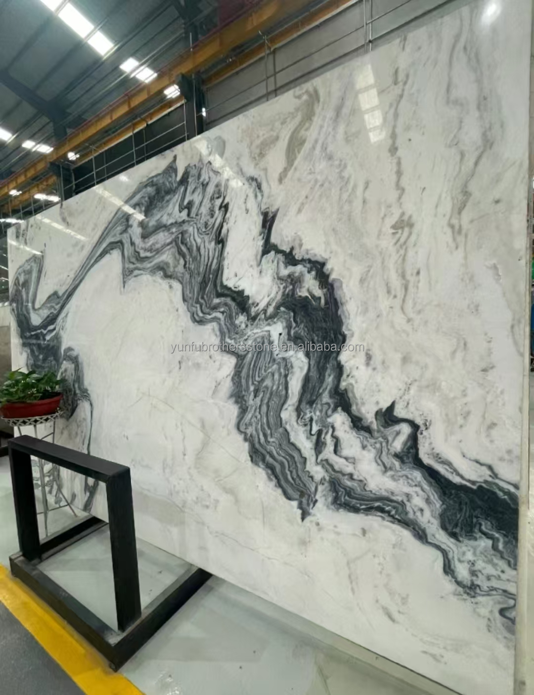 Modern Ink Painting Marble Big Slab Honed Grey Wall Panel and Kitchen Countertop Tile