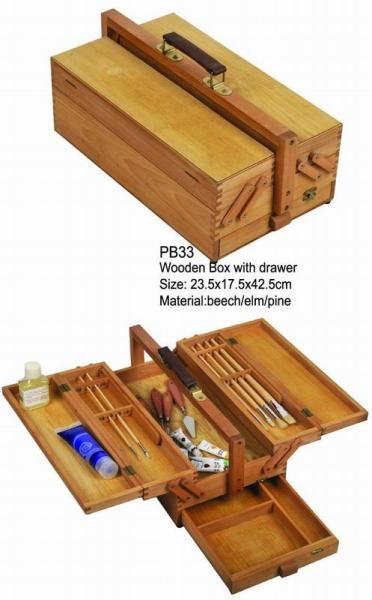 Commecial Artist Storage Box With Drawer , Wooden Craft Storage Box For