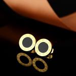 10mm Stainless Steel Gold Plated Arabic Number Stud earring for Women