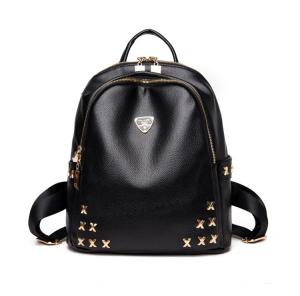 Quality PU Leather Backpacks Women's Pack Sacks Fashion Rivets Shoulder Bags wholesale