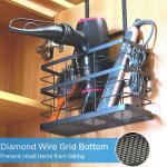 High Carbon Steel Wall Mounted Blow Dryer Holder for Under Sink Bathroom