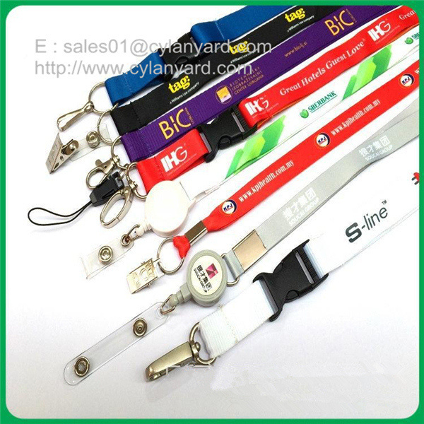 Swivel metal bulldog clip printed lanyards