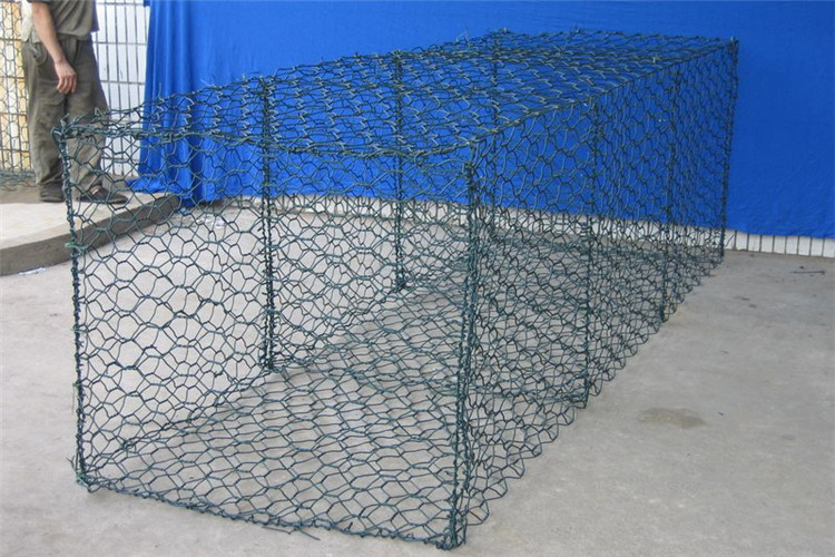 2X1X1m Hexagonal Gabion Box / Galvanized Gabion Basket Anti Corrosion