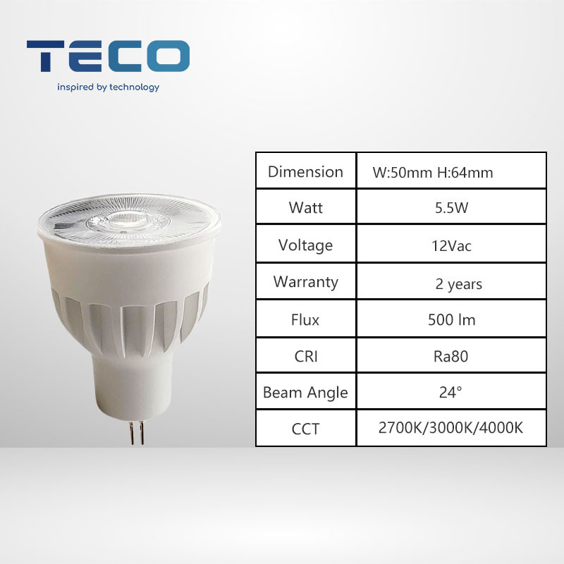 12V Warm White MR16 LED Spotlight Reflector Light Bulb for Home Lighting