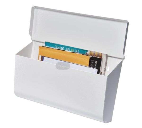 Black Outdoor Horizontal Style Metal Mailbox for Townhouse Rustproof 0.8mm