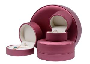 Quality Customized Size Jewelry Gift Boxes , Round Jewelry Box Vairous Color Available wholesale