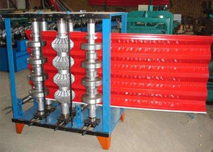 Colored Steel Roll Forming Production Line , Sheet Metal Bending Machine