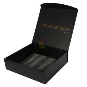 Quality Luxury Custom Logo Black Magnetic Folding Heavy Oversize Hoodie Packaging Box Clothing wholesale