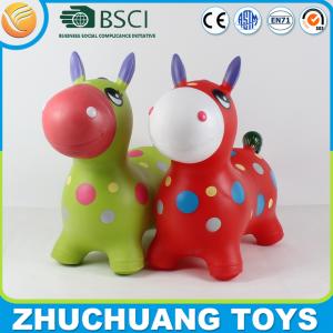Quality 6P free inflatable plastic toy bouncy race horse wholesale
