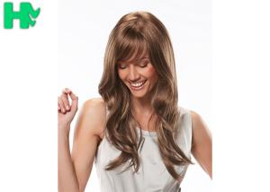 Quality Fashion Side Bang Heat Resistant Synthetic Hair Wigs Dark Brown Mixed Blonde wholesale