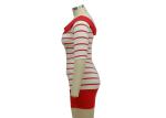 Stylish Summer Casual Ladies Wear Red And White Striped Short Sleeve Shirt