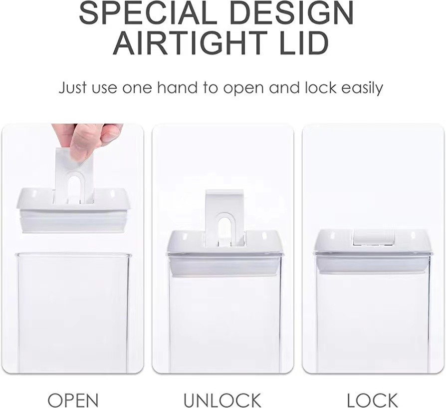 7 Pieces BPA Free Airtight Food Storage Containers Plastic Cereal Containers with Easy Lock Lids