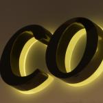 Custom Metal Logo Sign Stainless Steel Backlit Outdoor Illuminated Advertising
