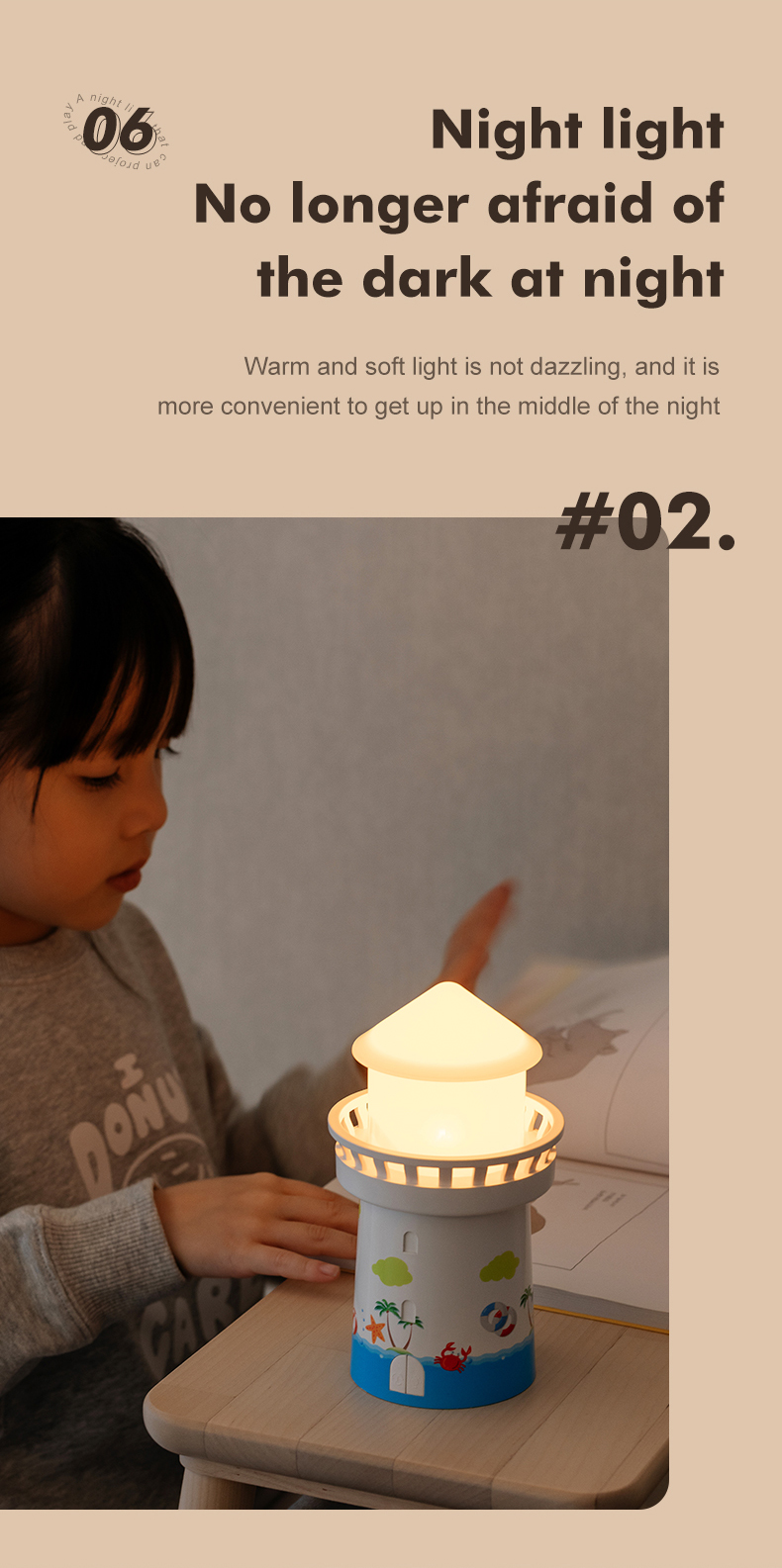 2022 Creative Gift 360 degree Rotating Watchtower Projection lamp 1500mAh Rechargeable sleeping Night Light Music Box Fo