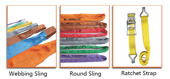 Tan Polyester Round Sling Heavy Duty Jacket Twill Weave Pattern Vertical 6 Tons