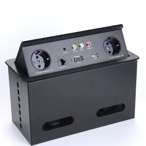 China Media Connector Tabletop Flip Up Outlet Furniture Power Data Socket Aluminum Alloy / Plastic Material on sale