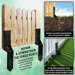 Powder Coated Carbon Steel Fence Post Anchor for Repairing Tilted/Broken Wood