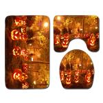 Halloween Polyester Fiber Toilet Mat Set Bathroom Three Piece Bath Rug Set