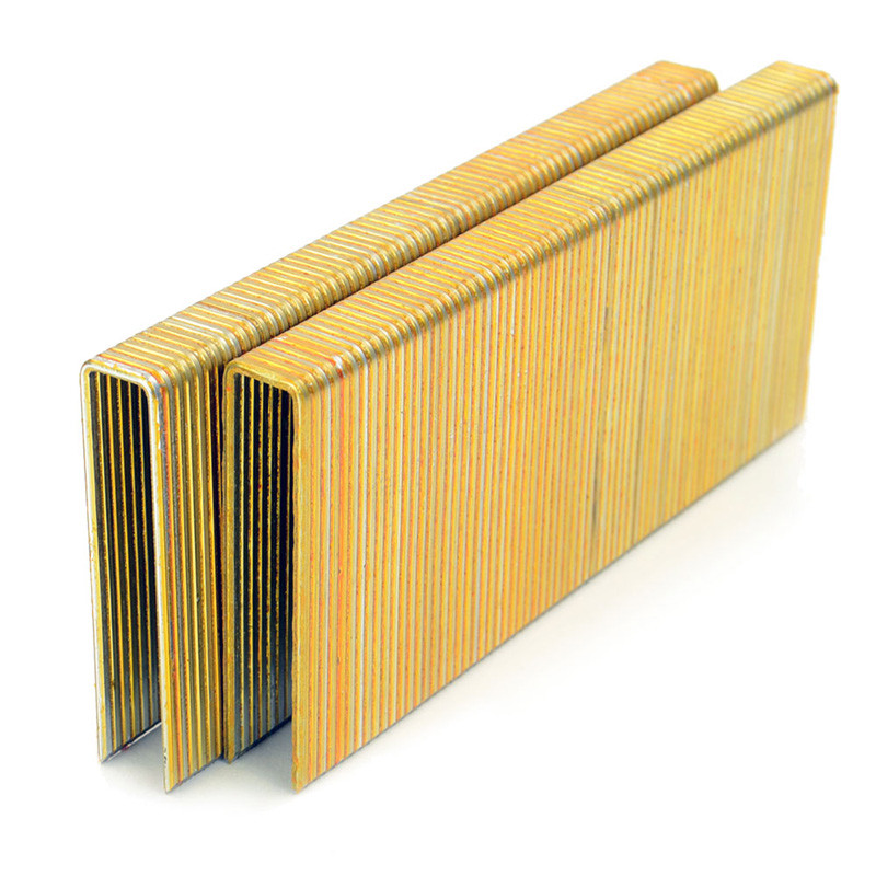 Yellow 16 Gauge Crown Staples Glued N19 45mm Staples Heavy Duty 7/16 Inch Crown