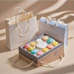 Small Varnishing Paperboard Macaron Pastry Cake Box Food Grade Packaging