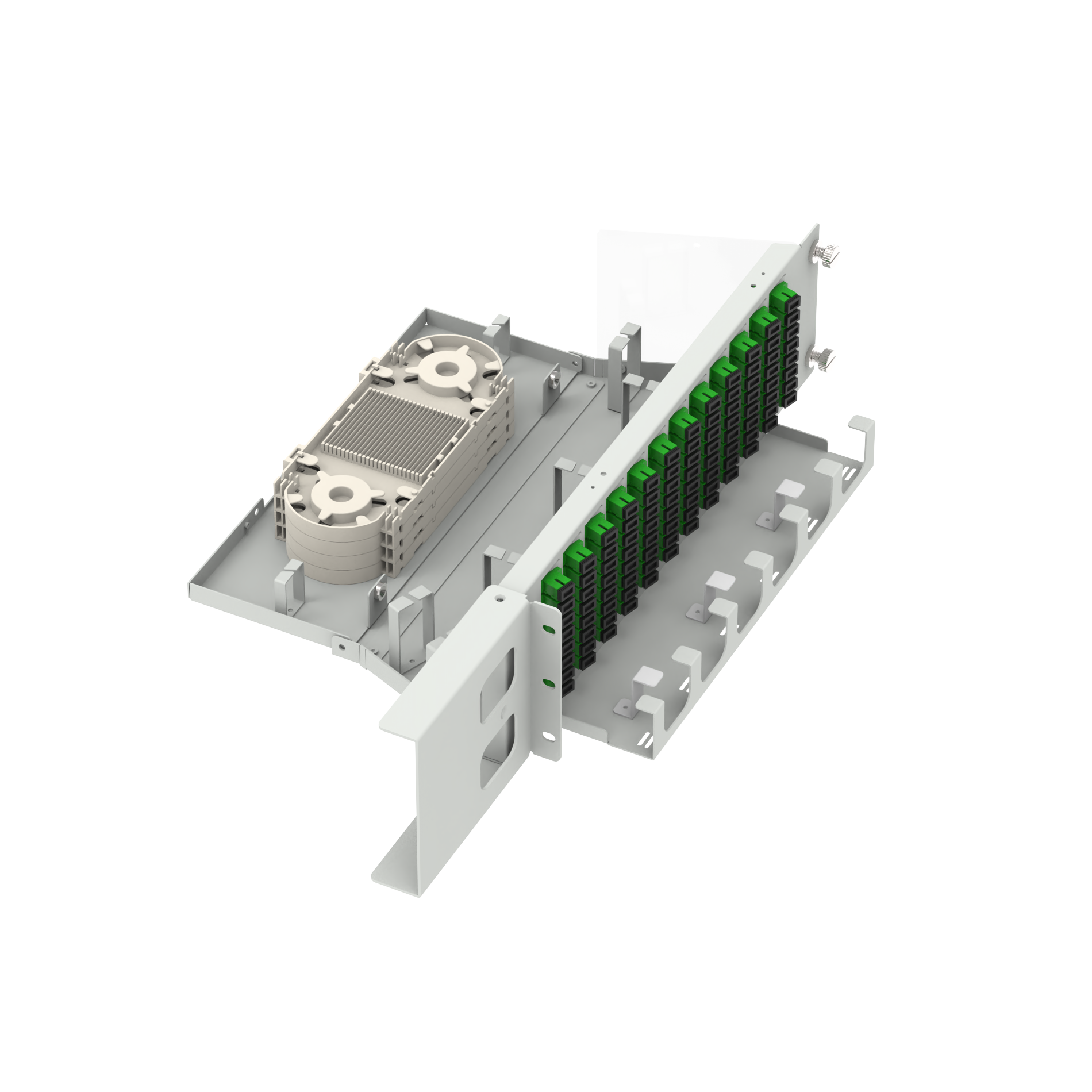 Data Center 96 Cores SC APC Type 19 Inch Fiber Optic Patchpanel with 5 and Swing Design