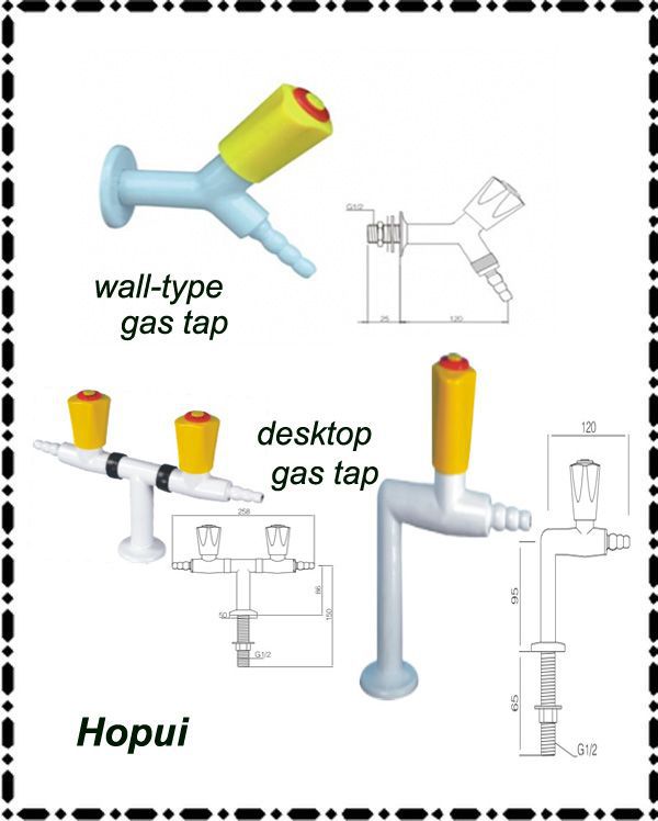 Deck Mount Laboratory Faucets Brass With Double / Single Outlet