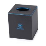 Fire resistance black/ blue pu tissue box hotel room supplies