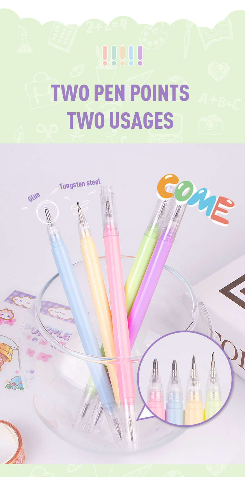 Plastic ABS TPR Handle ZEQUAN Multifunctional Dual Purpose Pen Cutter with Knife and Gel