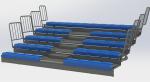 Full Automatic HDPE Bench Retractable Gym Bleachers / Indoor Basketball